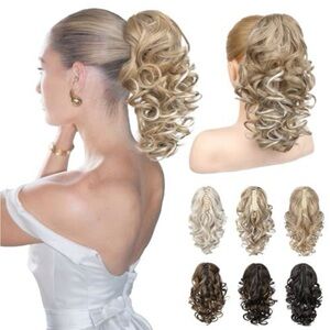 Echo Blonde Curly Clip-On Ponytail Extension